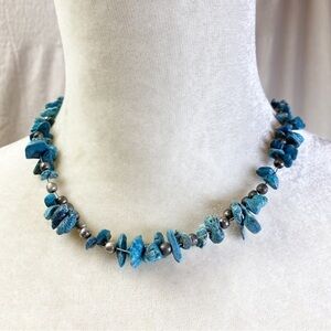Vintage VJ Vicky Jousan silver and turquoise stone Necklace